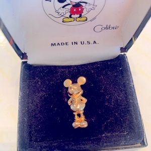 Vintage Mickey & Co Gold Overlay Mickey Mouse Stand up Tie Tack Or a Brochure